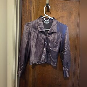 90s Mirror Satin Crop Top- Size Small